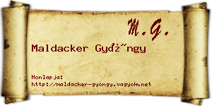 Maldacker Gyöngy névjegykártya